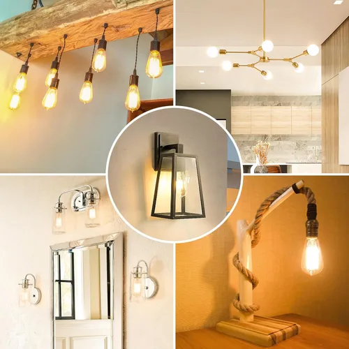 Vista 7 de Paquete de 4 bombillas LED Edison ST64 vintage de 8 W equivalentes a 100 W, bombillas E26 de 1400 lúmenes, blanco cálido de 2700 K, bombillas LED