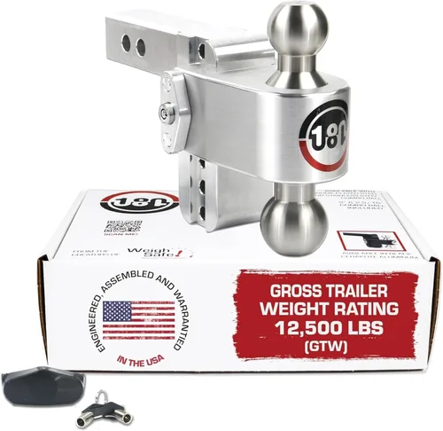 Vista 10 de Weigh Safe Soporte de bola de enganche de remolque ajustable, enganche de caída ajustable de 6 pulgadas para receptor de 2 pulgadas con 2 piezas