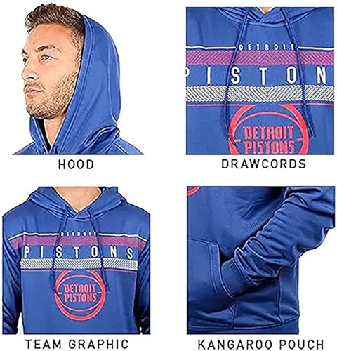 Vista 4 de Ultra Game - Sudadera con capucha unisex oficial de la NBA para adultos, supersuave, Midtown