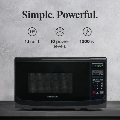 Vista 3 de Farberware Microondas para encimera de 700 vatios y microondas de encimera de 700 vatios, 0.7 pies cúbicos - Horno microondas con iluminación LED