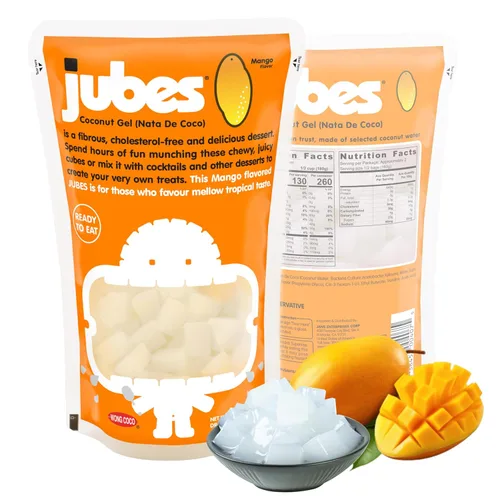 Vista 2 de Jubes Grape Nata De Coco Jelly Cubes 12.7 oz – Cubos de jalea de coco de uva para sagú – Gel de coco en ingredientes de jarabe para té de frutas