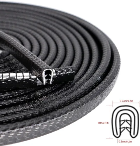 Vista 4 de AUTOXBERT Protectores de borde de puerta de automóvil de 16 pies (16.4 ft) de goma universal en forma de U, protección de borde de puerta