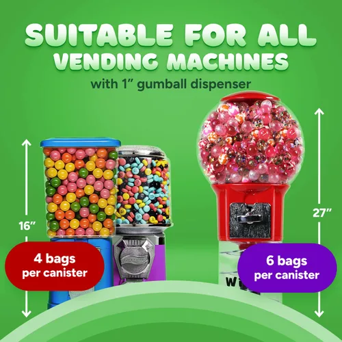 Vista 7 de Bolas de chicle para repuestos de máquina de chicles Sandía Grande Gumball Bola de goma de 1 pulgada para máquina expendedora Goma de mascar
