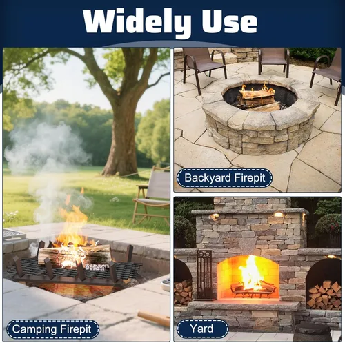 Vista 9 de 2 retenedores de brasas para rejillas de chimenea, rejilla de chimenea de metal, malla de retención de brasas para evitar que las brasas quemadas se