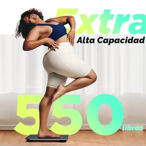 Vista 5 de Báscula digital de baño de 550 libras para peso corporal con plataforma ultra ancha y pantalla LCD grande, báscula precisa de alta precisión