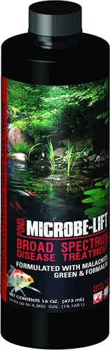 MICROBE-LIFT BSDT16 Tratamiento de enfermedades de amplio espectro para estanques y jardín acuático al aire libre, seguro para peces Koi vivos,