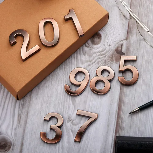 Vista 6 de 20 piezas de números de buzón para casa al aire libre 0-9, señales de puerta y habitación autoadhesivas, etiquetas de número de dirección para pared