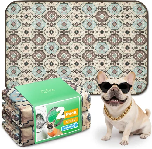 Vista 8 de FXW - Almohadillas lavables para orina de perros con superabsorción, diseñadas para jaulas de 42 pulgadas, 41 × 27 pulgadas rectangulares, boho, 2
