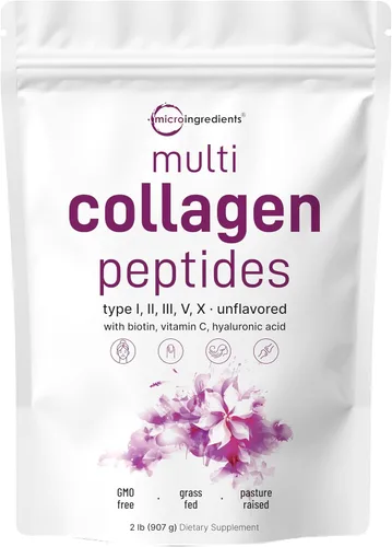 Vista 2 de Micro Ingredients Polvo de colágeno múltiple 8 en 1 y probióticos para mujer, 100 mil millones de cápsulas vegetales UFC, paquete de 2, péptidos