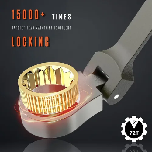 Vista 5 de SUZUME Llave de trinquete de cabeza flexible de 1/2 "SAE 72 dientes de acero Cr-V con cabezal flexible de 180° 15K+ engranajes bloqueados ciclo