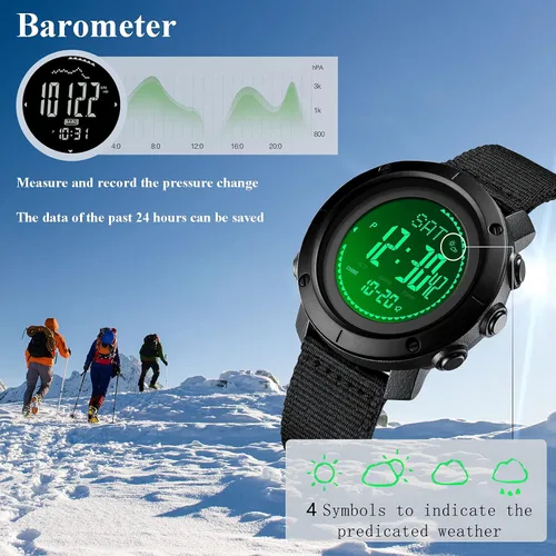 Vista 3 de WINKONMU Military Watches with Compass Altimeter Barometer Pedometer Thermometer, Outdoors Watch for Men