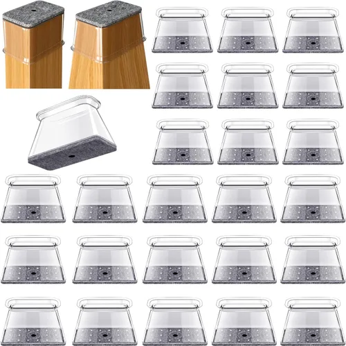 Vista 7 de 16 protectores de patas de silla para suelos de madera dura, almohadilla de fieltro de silicona para patas de muebles para proteger suelos