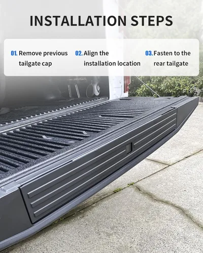 Vista 5 de KARPAL Moldura de Tapa de Maletero Compatible con Ford F150 2015-2020, Protector de Tapa Superior Flexible con Botón de Liberación, Reemplaza