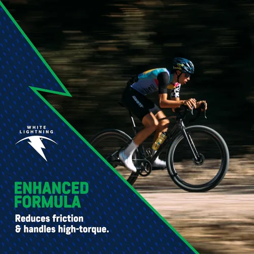 Vista 2 de White Lightning Epic Ride - Lubricante para cadena de bicicleta para todas las condiciones, lubricación limpia y duradera para conducción húmeda
