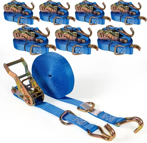 Vista 11 de US Cargo Control Correa de trinquete con gancho J de 1 pulgada x 20 pies, correas de trinquete de 1 pulgada con doble ganchos en J y anillos en D