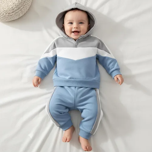 Vista 272 de Conjunto de ropa de otoño e invierno para bebé y niño, sudadera larga con capucha y pantalones para niños pequeños, 6, 12, 18, 24 meses, 2T Adorable