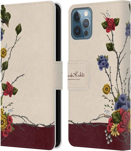 Vista 13 de Head Case Designs Funda con licencia oficial de Frida Kahlo Portrait Red Florals - Funda de piel tipo cartera compatible con Apple iPhone 14 Pro