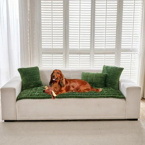 Vista 8 de Mitid Funda de sofá mullida para mascotas, fundas de sofá para perros, lavable, antideslizante, protector de cojín, apto para mascotas