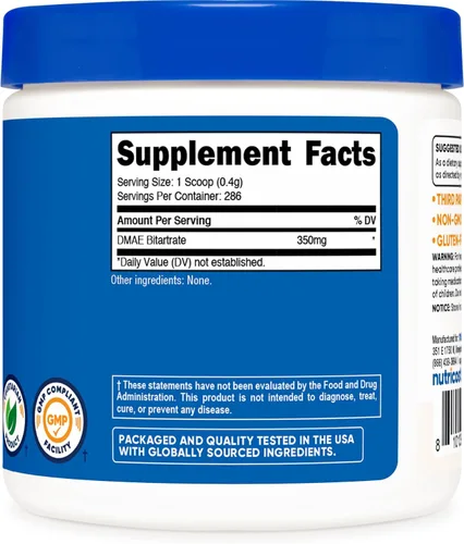 Vista 3 de Nutricost Polvo puro de bitartrato de DMAE 3.53 oz