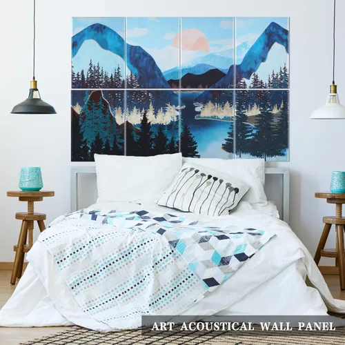 Vista 2 de Tutmyrea Paneles acústicos artísticos, acolchados a prueba de sonido, paquete de 8 paneles acústicos insonorizados de 48 x 32 pulgadas, paneles