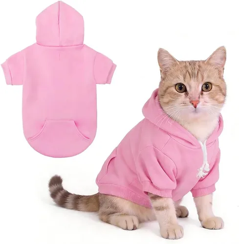 Vista 12 de KOOLTAIL Sudadera básica con capucha para perro, suave y cálida, con agujero para correa y con bolsillo, abrigo de invierno para perros, ropa