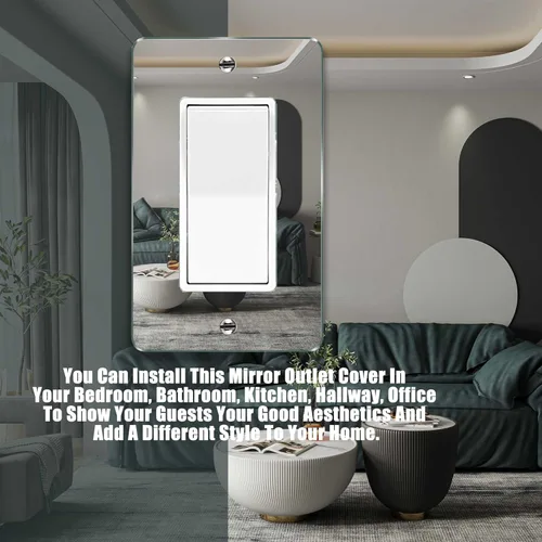 Vista 5 de 1 Pieza Placas de Interruptor de Luz con Espejo, Cubiertas de Salida de Acrílico, Placas de Pared Duraderas, Placas de Interruptor con Espejo