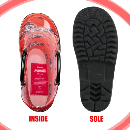 Vista 7 de Disney Minnie Mouse Girls' Waterproof PVC Rain Boots with Easy-On Handles Toddler & Little Kid Sizes