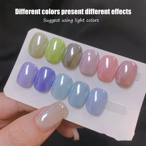 Vista 4 de 2 piezas de polvo de uñas cromo blanco lunar, polvo de brillo de uñas efecto espejo perlado mágico, pigmento cromo perla para decoración de uñas