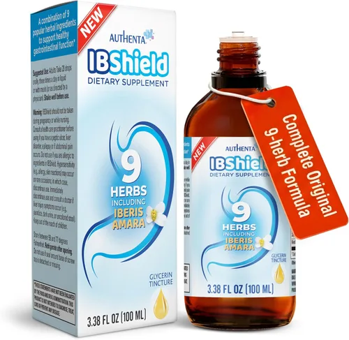 IBShield Tintura 3.4 fl oz | 6+3=9 hierbas | Iberis Amara, menta, manzanilla, bálsamo de limón, alcaravea, regaliz, angélica, celidonia y cardo de