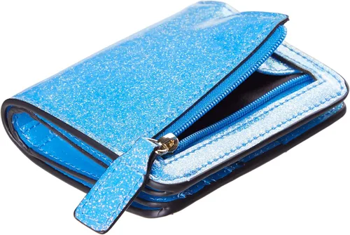 Vista 7 de Gostwo - Cartera compacta de piel genuina de lujo para mujer con bloqueo de RFID y ventana de identificación