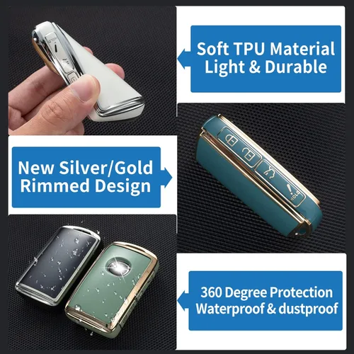 Vista 4 de Compatible con funda para llavero Mazda con cordón de cuero, funda protectora para llave de automóvil para Mazda 3 2019-2022, Mazda CX-5 2020-2022