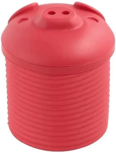 Lindo colador y colador de grasa de tocino Rojo Recipiente de grasa de tocino en tarro de silicona con colador