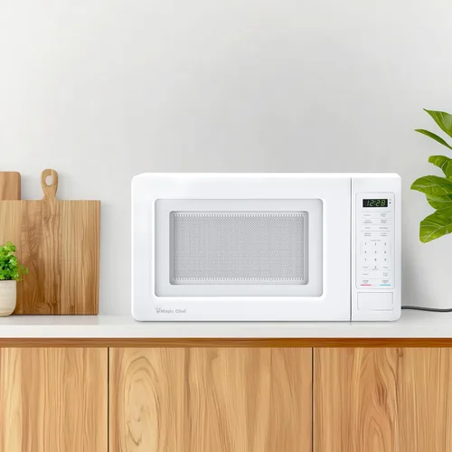 Vista 4 de Magic Chef Microondas de encimera de 0.7 pies cúbicos en blanco