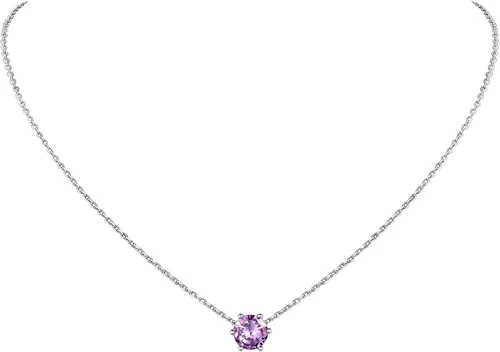 Vista 19 de Suplight 925 Sterling Silver Heart/Round Birthstone Necklaces for Women 01. Enero (Garnet)