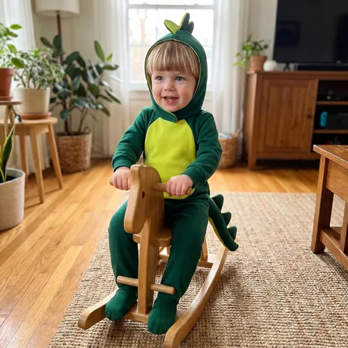 Vista 7 de Disfraz de Halloween para bebé, mameluco con sombrero, traje de disfraz infantil Dinosaurio