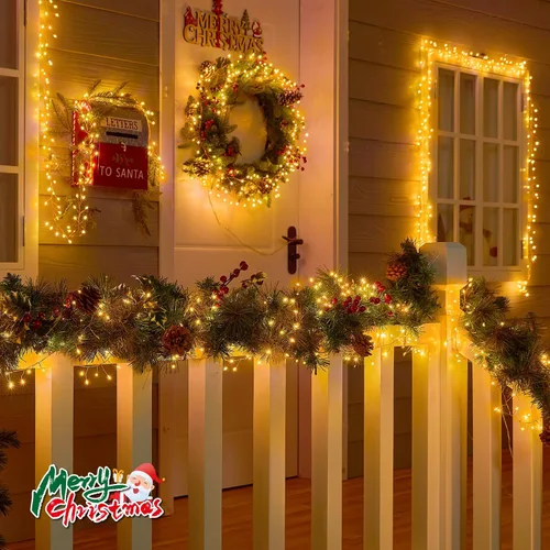 Vista 7 de Minetom Guirnalda de luces enchufables, 10 pies, 200 luces LED, alambre de cobre, impermeable, luces de petardo estrellado para techo, dormitorio