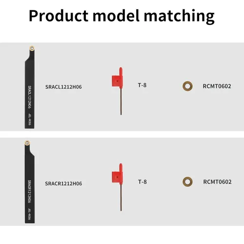 Vista 6 de Herramienta de torneado de torno indexable de 1/2 pulgadas y 0.472 in, kit de 12 piezas, 2 piezas de soporte de herramientas de torno de metal
