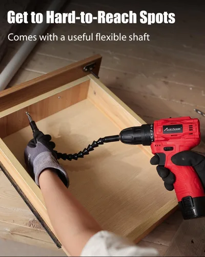 Vista 8 de AVID POWER Juego de taladro eléctrico sin escobillas, control de 2 velocidades, portabrocas sin llave de 3/8 pulgadas y 25+1 posiciones, kit