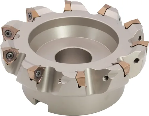 Vista 5 de Molino de cara indexable (Shell) de 2" 90°, para fresado de hombro cuadrado, diámetro del orificio del eje de 3/4", 4 flautas, con 4 piezas