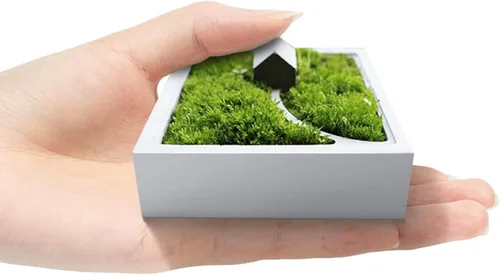 Vista 3 de FUNSHOWCASE Molde de silicona para maceta arquitectónica de casa pequeña para resina epoxi, arcilla para hormigón, suculenta, cenicero, diorama