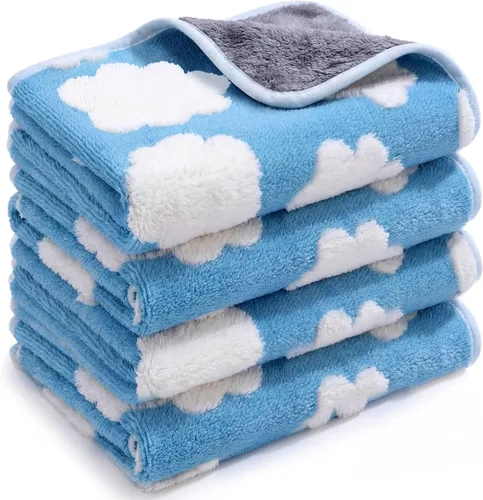 Vista 14 de Reginary 4 mantas impermeables de conejillo de indias lavables de forro polar para animales pequeños, almohadillas de entrenamiento reutilizables