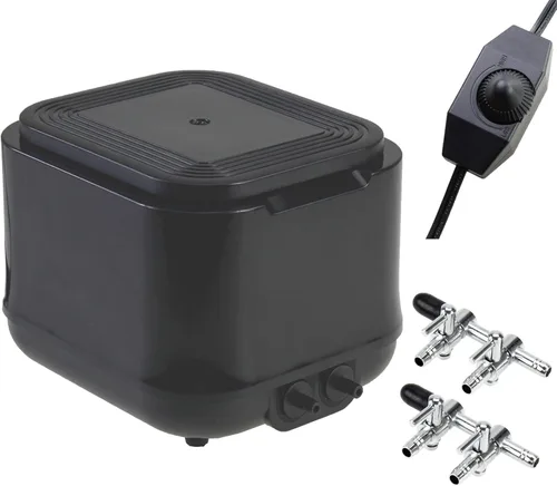 AQUANEAT Potente bomba de aire para acuario, 250 GPH, 10 W, salidas dobles, para tanque de peces de hasta 300 galones, aireador de oxígeno súper