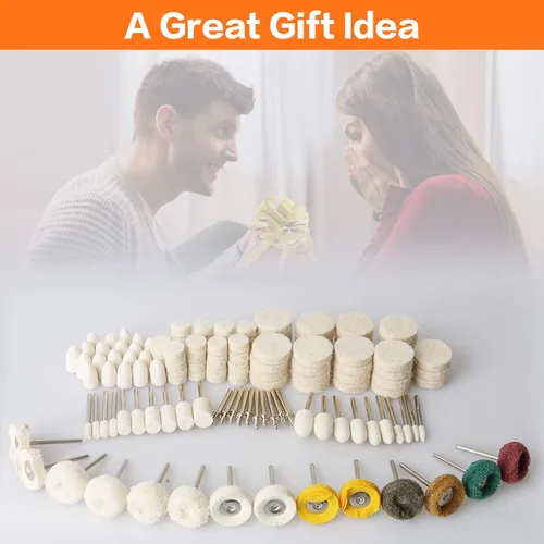 Vista 6 de Kit de pulido de rueda de pulido de 134 piezas para Dremel, rueda de pulido accesorios de herramientas rotativas con vástago de 1/8 pulgadas