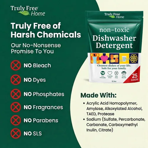 Vista 10 de Truly Free Detergente para lavavajillas Detergente natural para platos, jabón para lavavajillas, sin plástico, a base de plantas, limpio