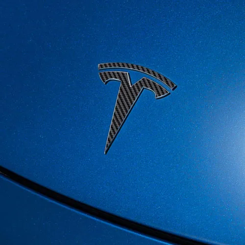 Vista 2 de IPG Compatible con Modelo Y Calcomanía (Juego de 8 Logotipos) Juego de Pegatinas Personaliza Su Vehículo (Fibra de Carbono Negro)