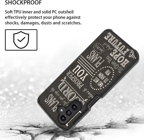 Vista 2 de Funda para Galaxy A13 5G, 2 en 1 híbrida de policarbonato duro y silicona suave, resistente, doble capa, a prueba de golpes, funda de protección