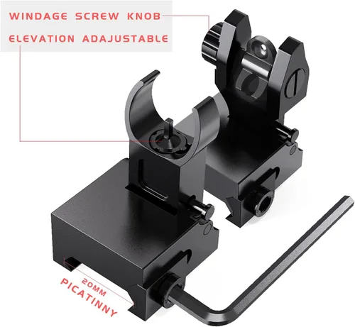 Vista 9 de Marmot Flip Up Sight Full Metal Iron Sight & Fiber Flip Up Sights CQB & Precise Mode Gun Sights Rifle Sights