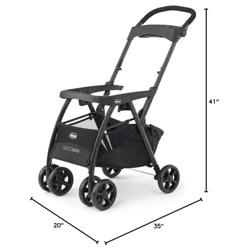 Vista 8 de Chicco KeyFit Caddy - Cochecito con marco para bebé, acepta todos los asientos de automóvil Chicco para bebés, asa ajustable, bandeja para padres