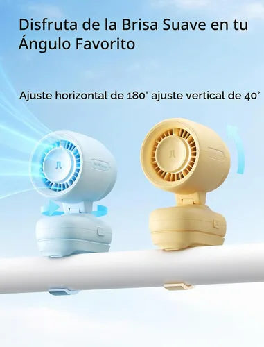 Vista 2 de JISULIFE Ventilador de clip 2026: pequeño y elegante con enfriamiento de 38 Azul