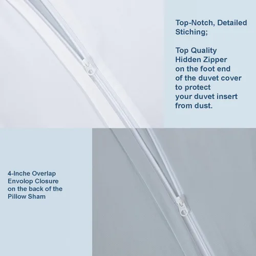 Vista 3 de THE COTTON & SILK® Funda de Edredón de Algodón de Fibra Larga 100% de Lujo - Suave y Transpirable - Incluye 1 Funda de Edredón con Lazos